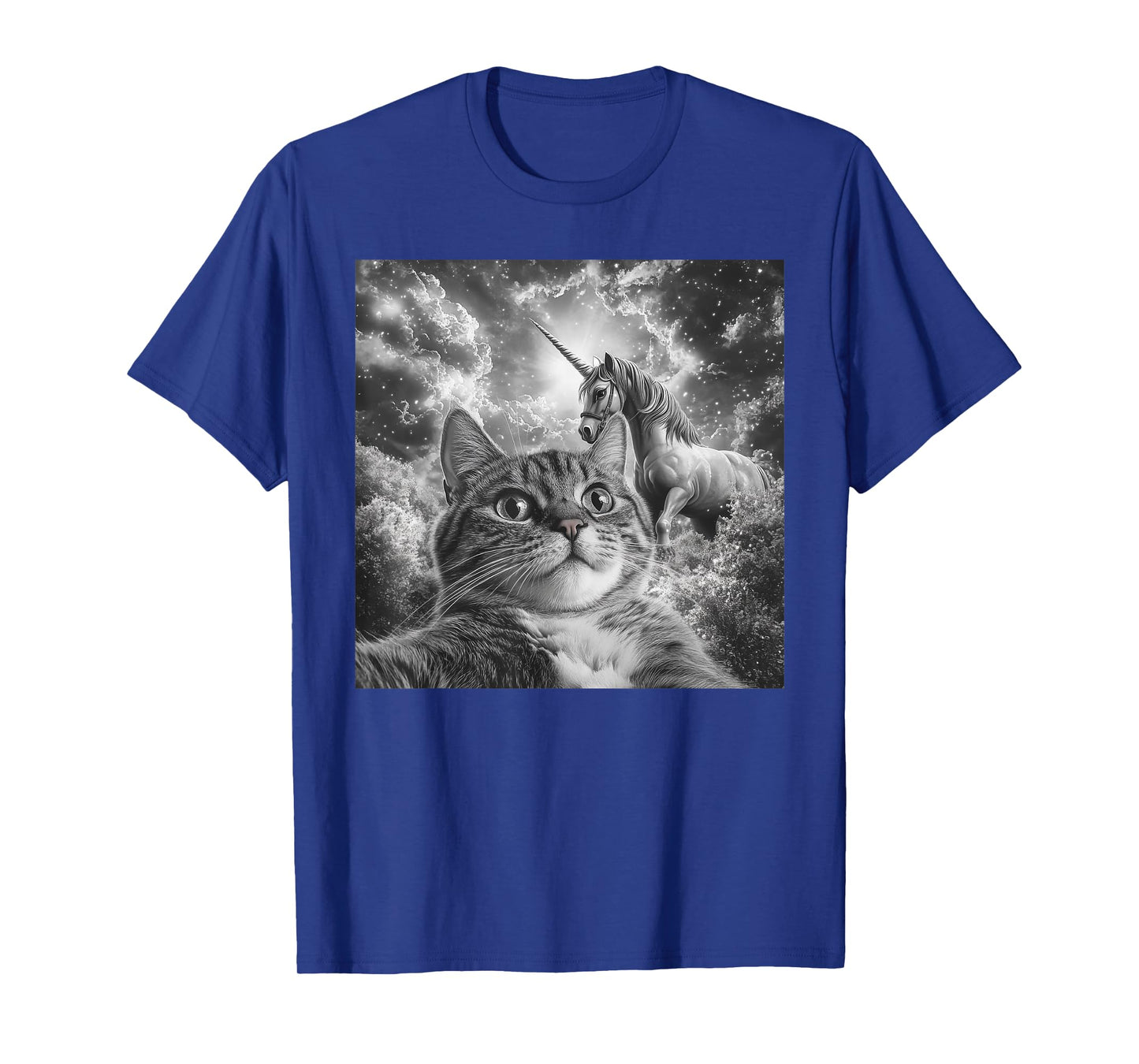 Cat Selfie With Unicorn Funny Cat Men Women Kids T-Shirt