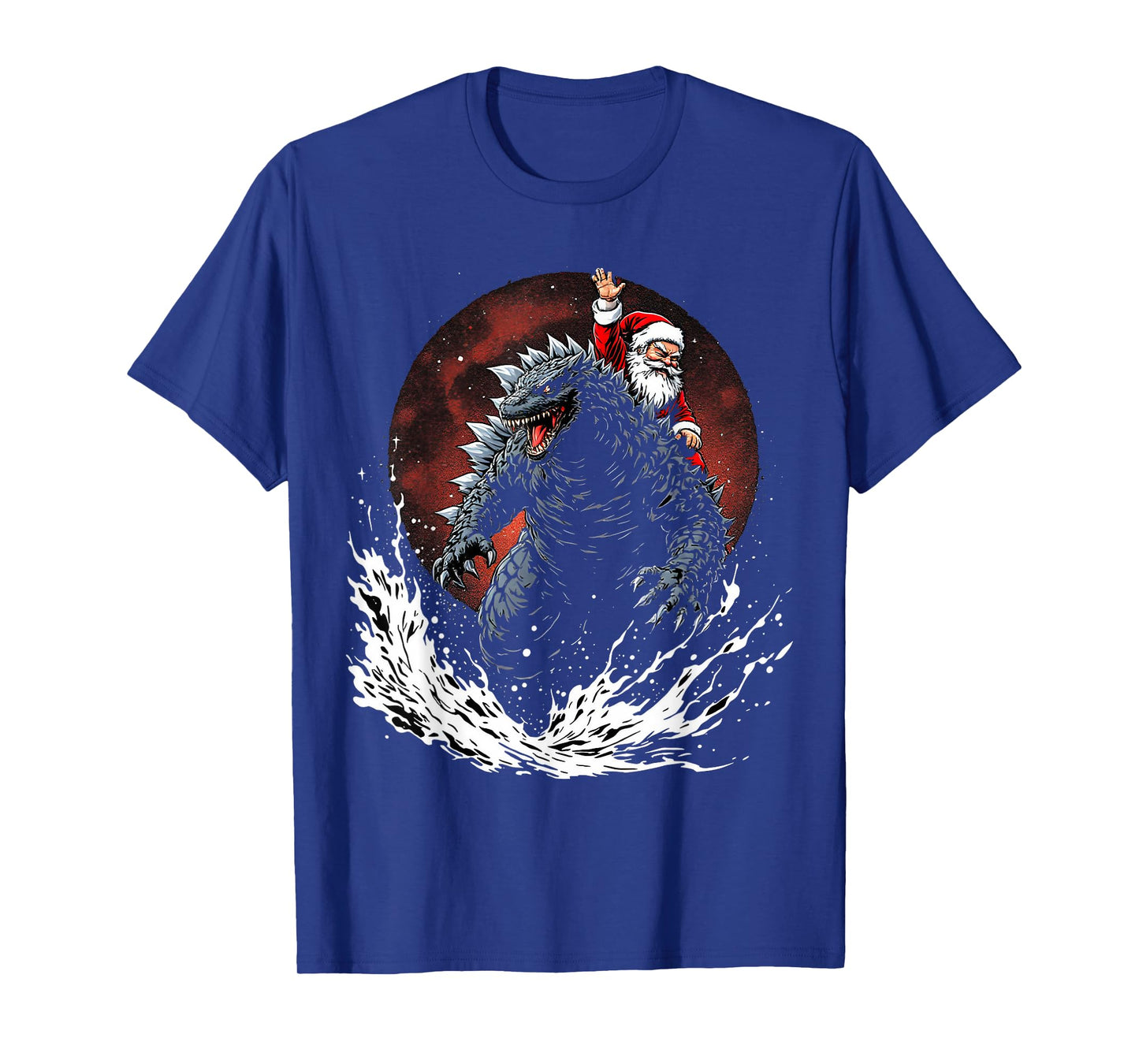 Santa Riding The Japanese Monster Kaiju for Christmas T-Shirt