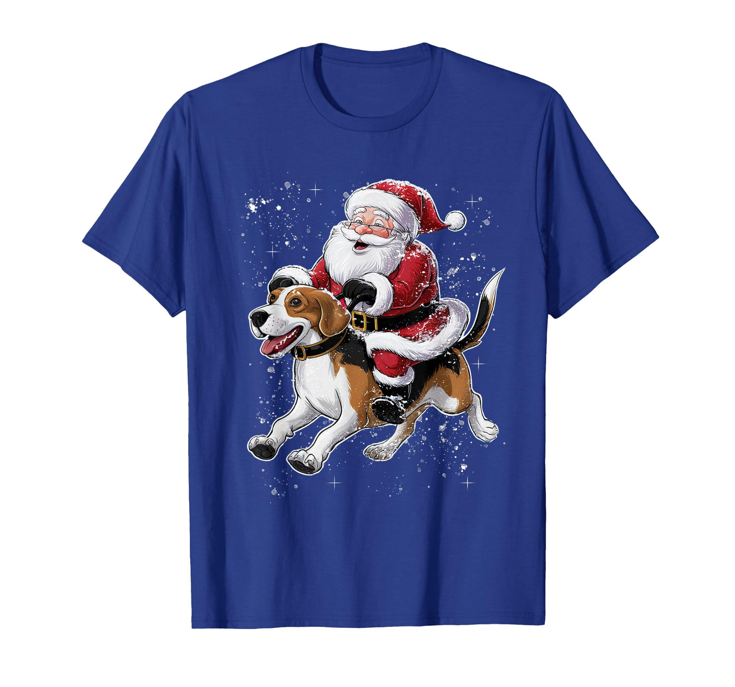 Funny Santa Claus Riding Beagle Dog Christmas T-Shirt for Men Women Kids