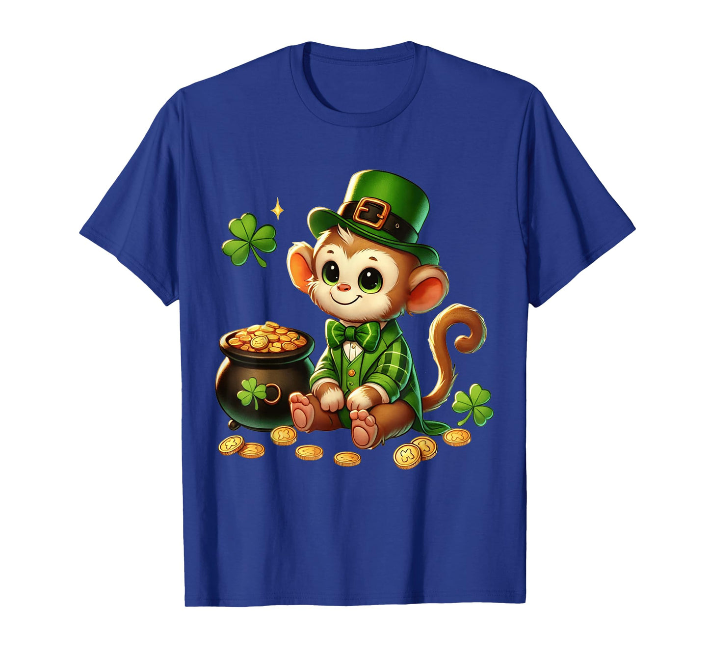 Cute Monkey Leprechaun St Patricks Day Boys Girls Party T-Shirt