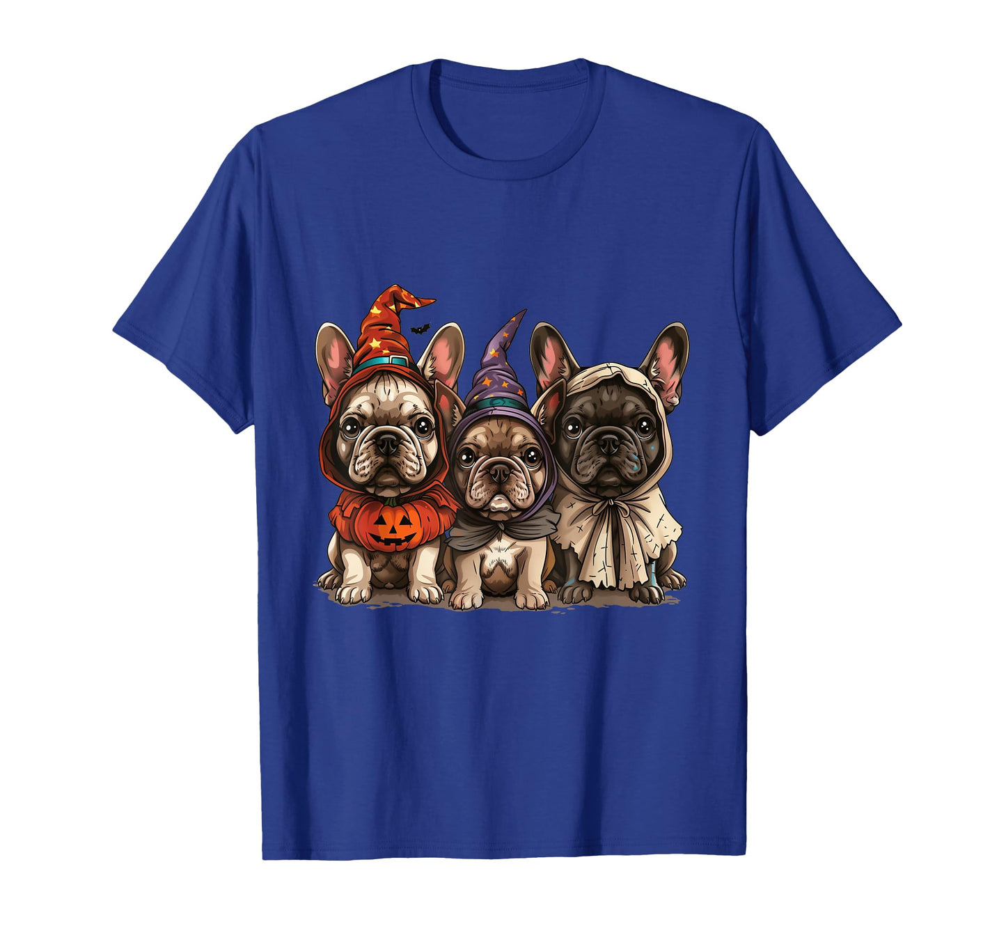 Cute French Bulldogs Halloween Pumpkin Frenchie Puppy Dogs T-Shirt