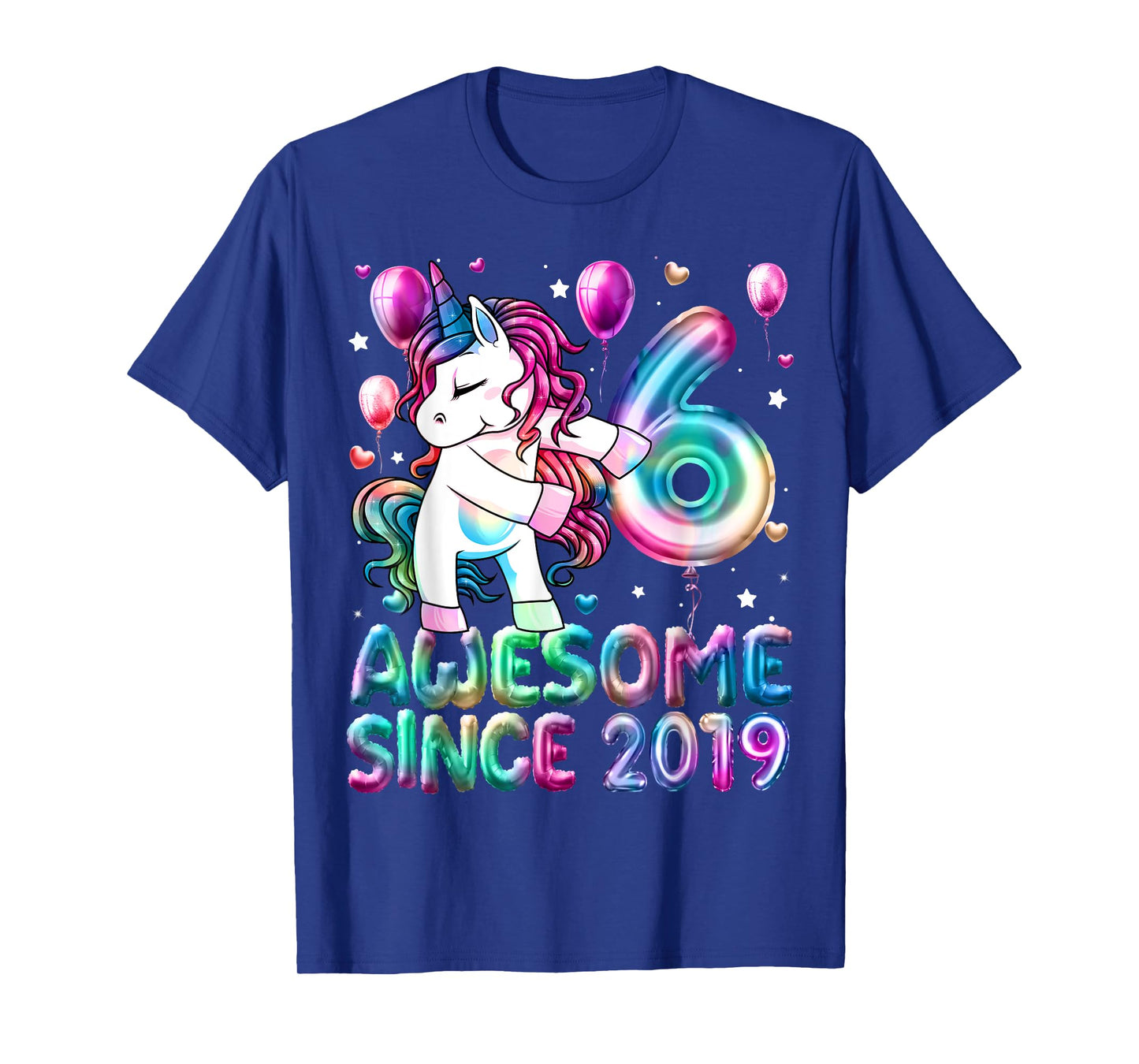 Flossing Unicorn 6 Year Old 6th Birthday Girl Unicorn Party T-Shirt