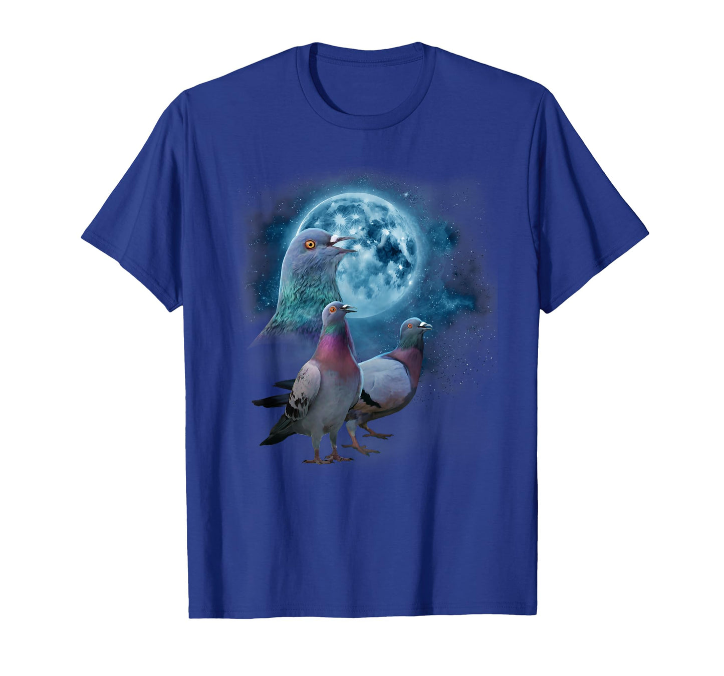 Funny Pigeon Shirt - Funny Pigeons Howling at the Moon T-Shirt