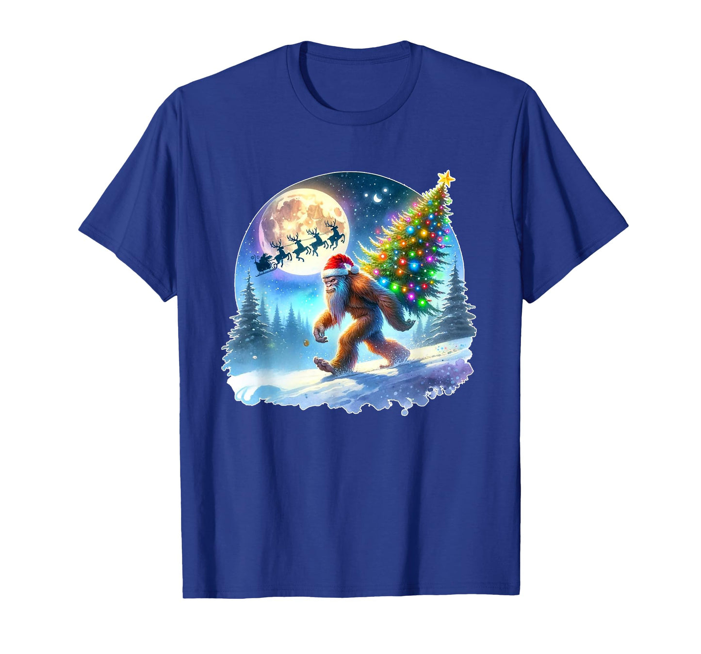 Bigfoot Christmas Santa Holiday Sasquatch Xmas T-Shirt