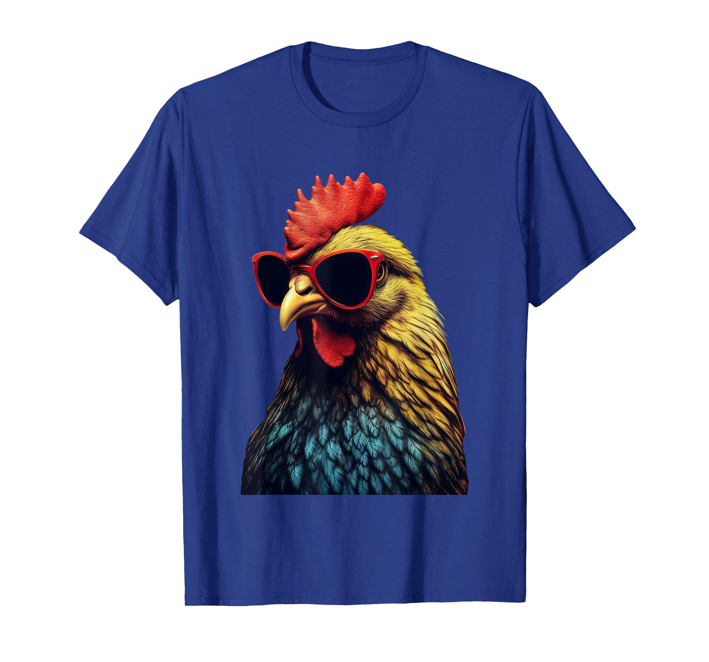 Funny Farm Cicken Animals gift Retro Vintage Chicken Cool Rooster Wearing Sunglasses Unisex-Kids T-Shirt