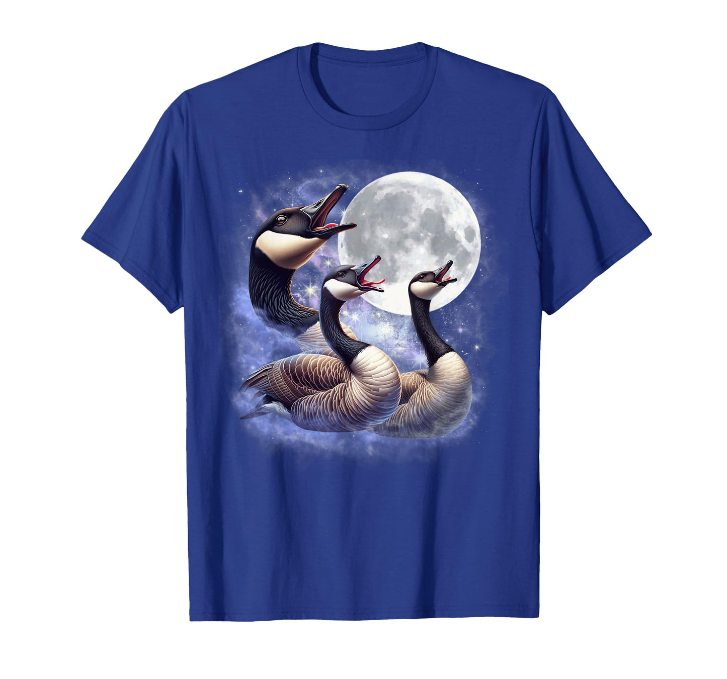 Three Geese Moon Funny Goose Howling Wolfs Moon Parody T-Shirt