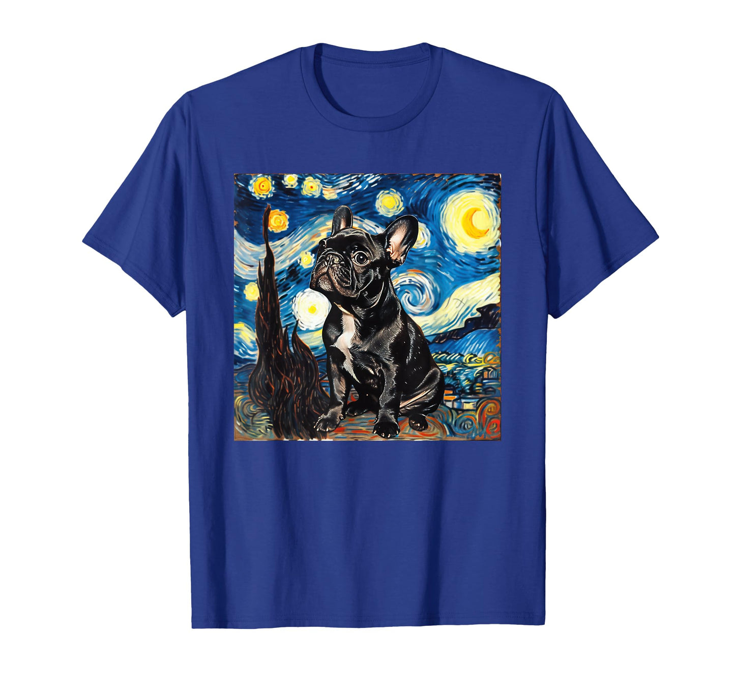 French Bulldog Dog Van Gogh Style Starry Night T-Shirt