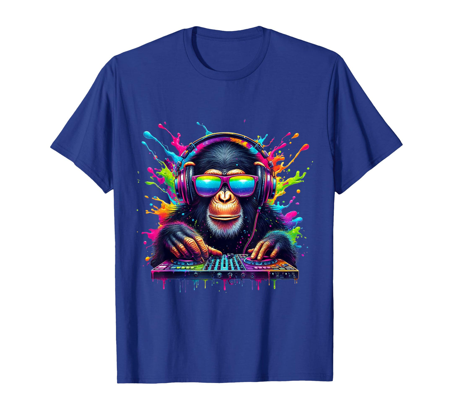 Neon DJ Monkey Rave EDM Festival Party Monkey T-Shirt