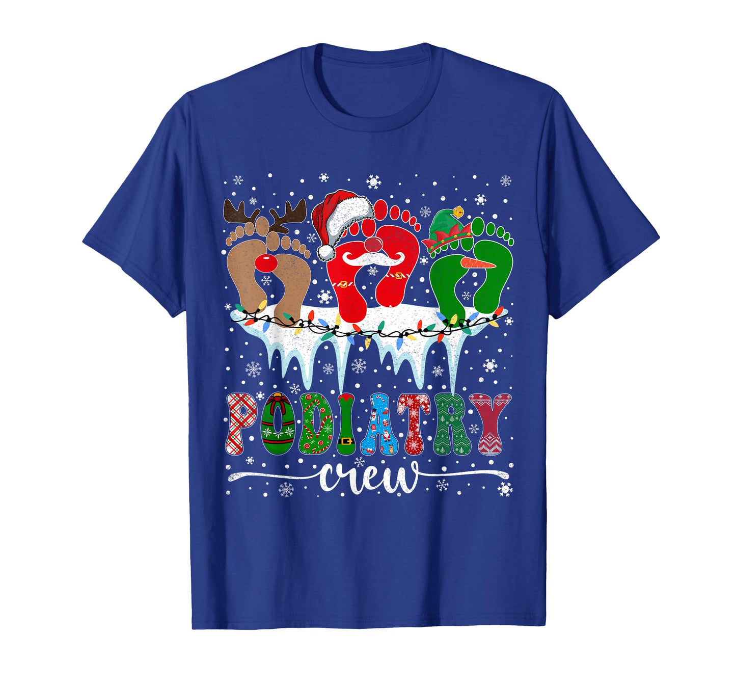 Christmas Footprint Doctor Podiatrist Podiatry Crew Xmas T-Shirt