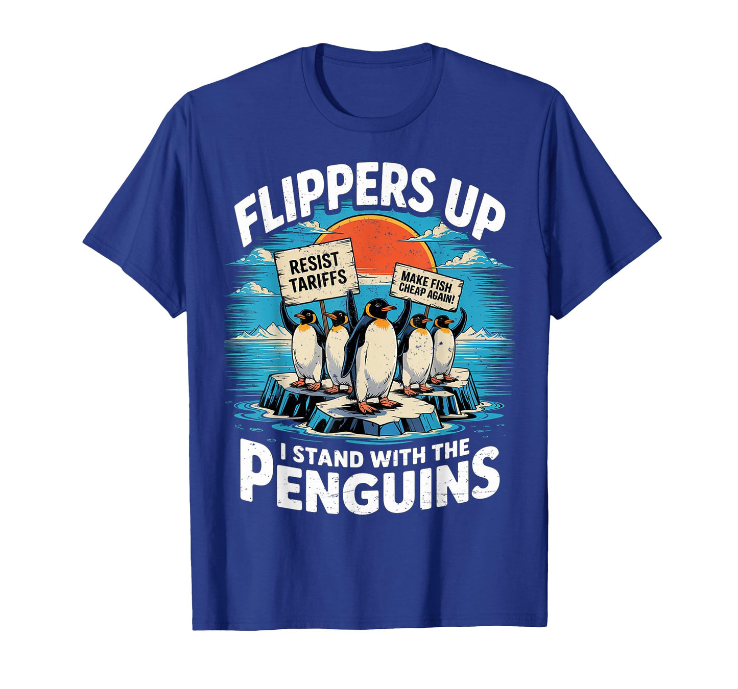 Funny Resist Penguins Protest Against Tariffs T-Shirt