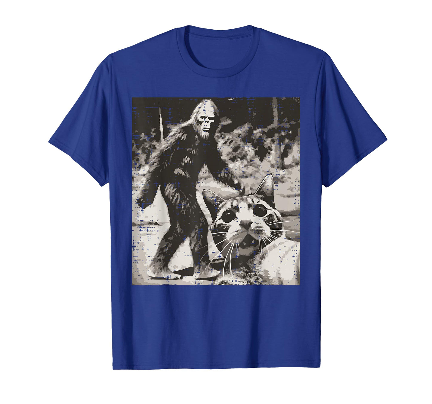 Sasquatch Cat Selfie Funny Bigfoot Kitten Meme Women Men Kid T-Shirt