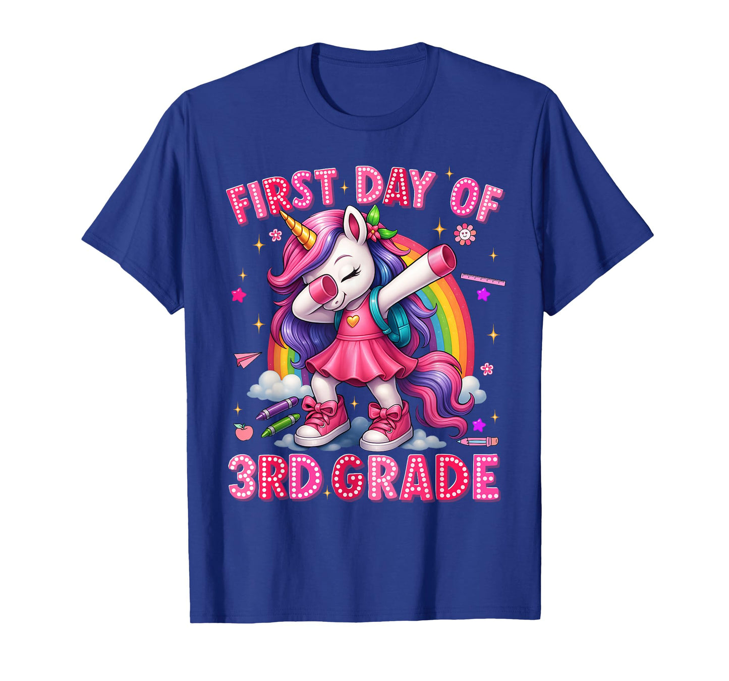 First Day Of 3rd Grade Unicorn Back To School Girls Outfits T-Shirt