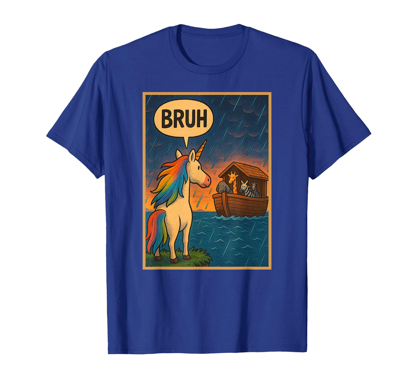 Funny Unicorn Bruh Noah's Arc Meme Humor Boys Girls T-Shirt