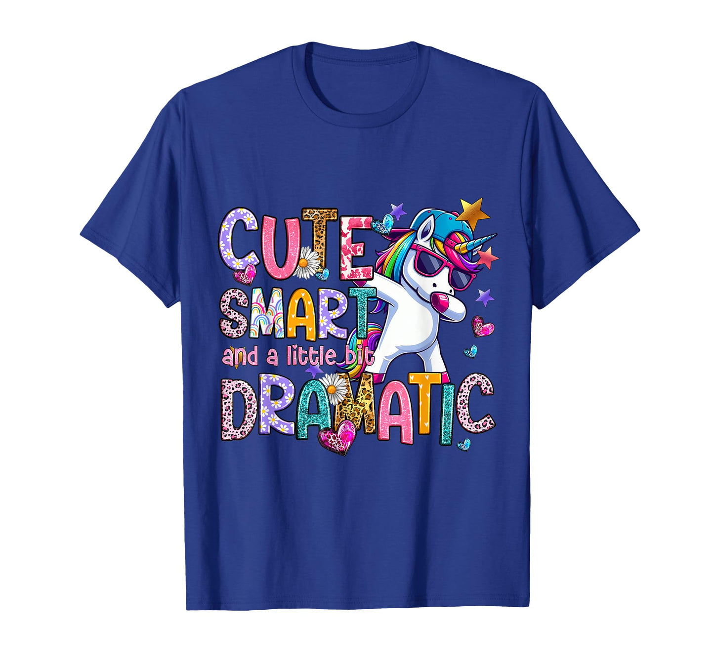 Cute Smart And A Little Bit Dramatic Funny Unicorn Kid Girls T-Shirt