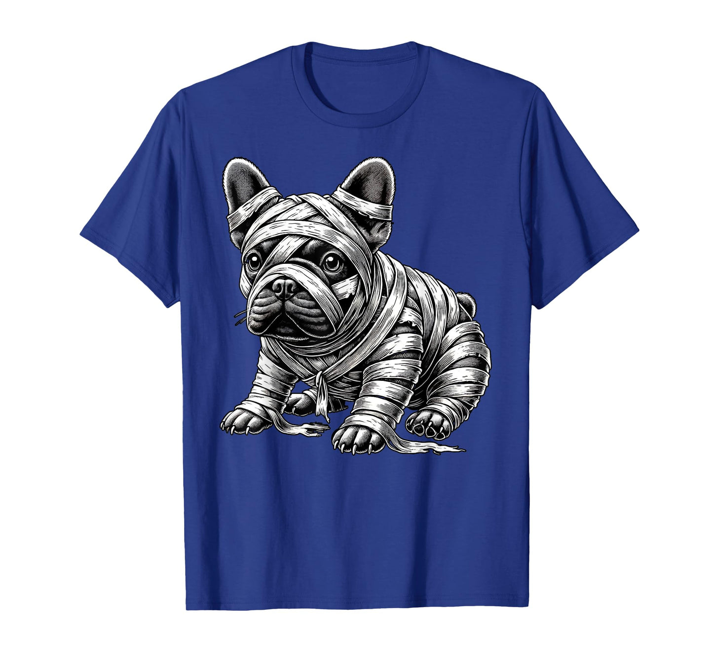 Halloween Bulldog Frenchie Mummy Costume Dog Puppy Men Women Kids T-Shirt