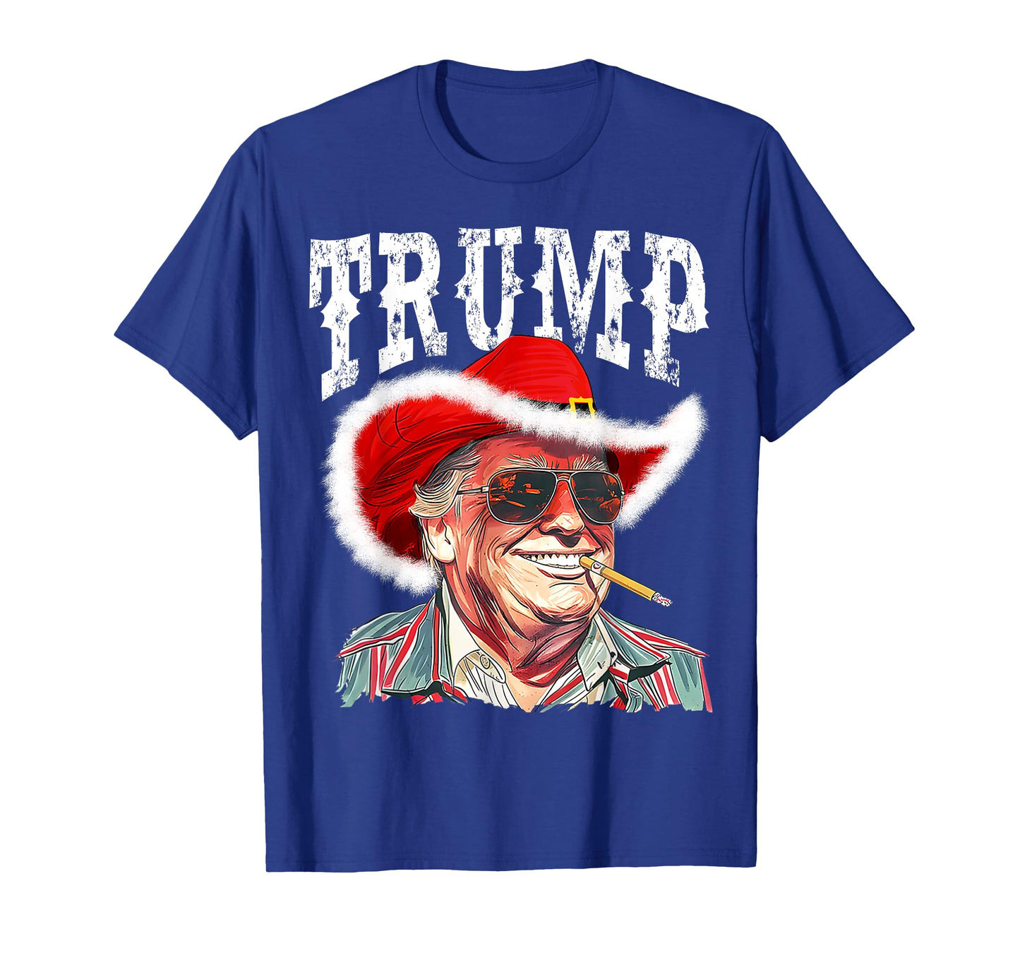 Trump Santa Cowboy Hat Christmas Texas Western Howdy Xmas T-Shirt