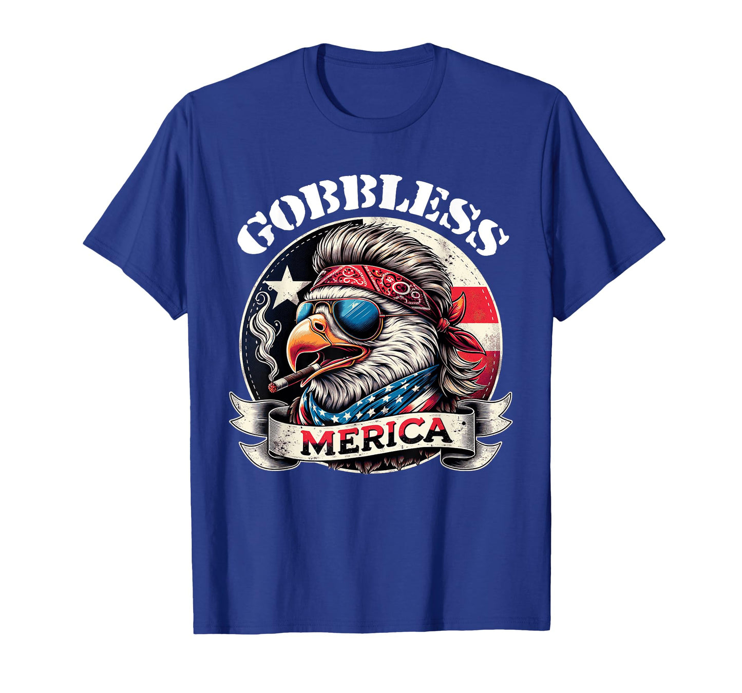 GOBBLESS Merica Patriotic Eagle Mullet American Hoss flag Women Men T-Shirt