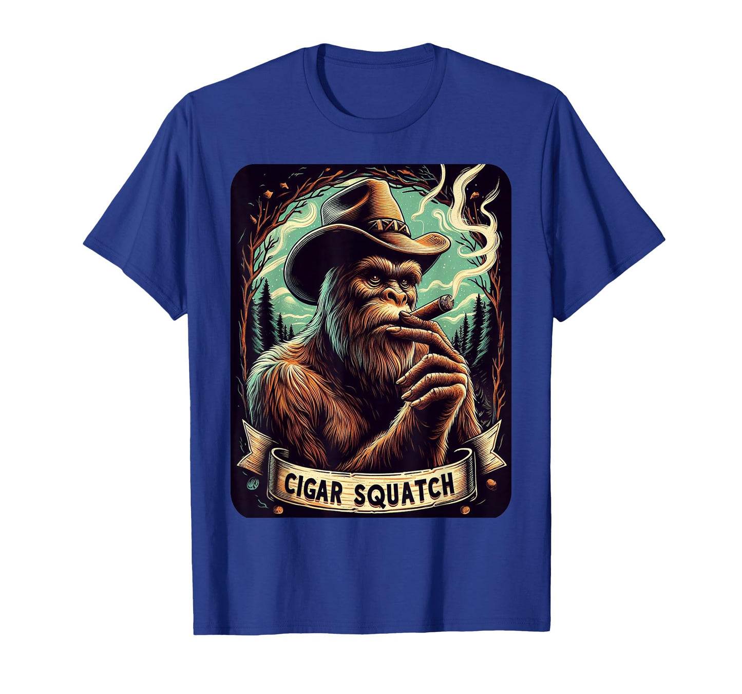 Cigar Smoking Bigfoot Sasquatch Cigar Squatch T-Shirt