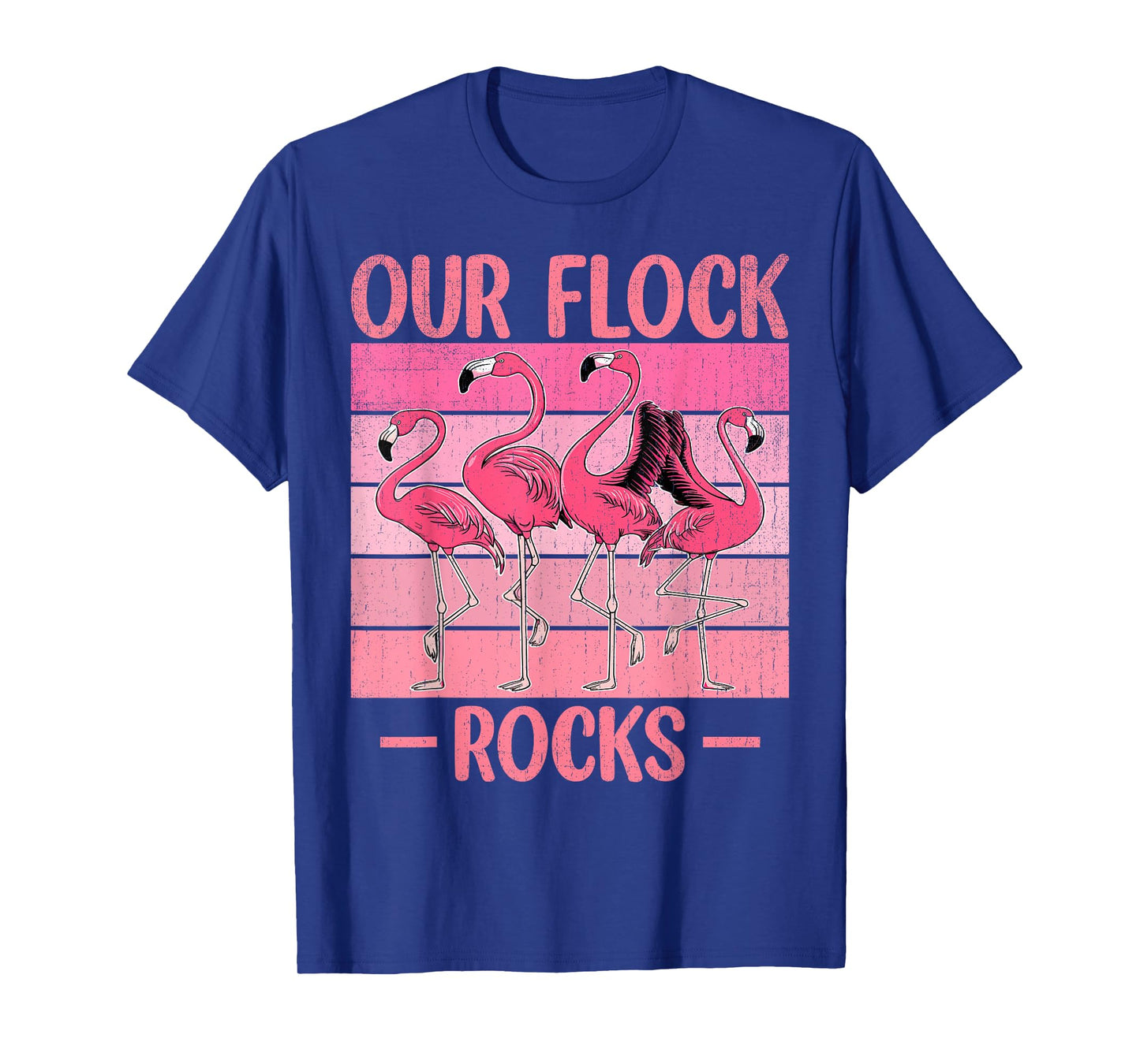 Our Flock Rocks Flamingos Lover Family Vacation Group T-Shirt