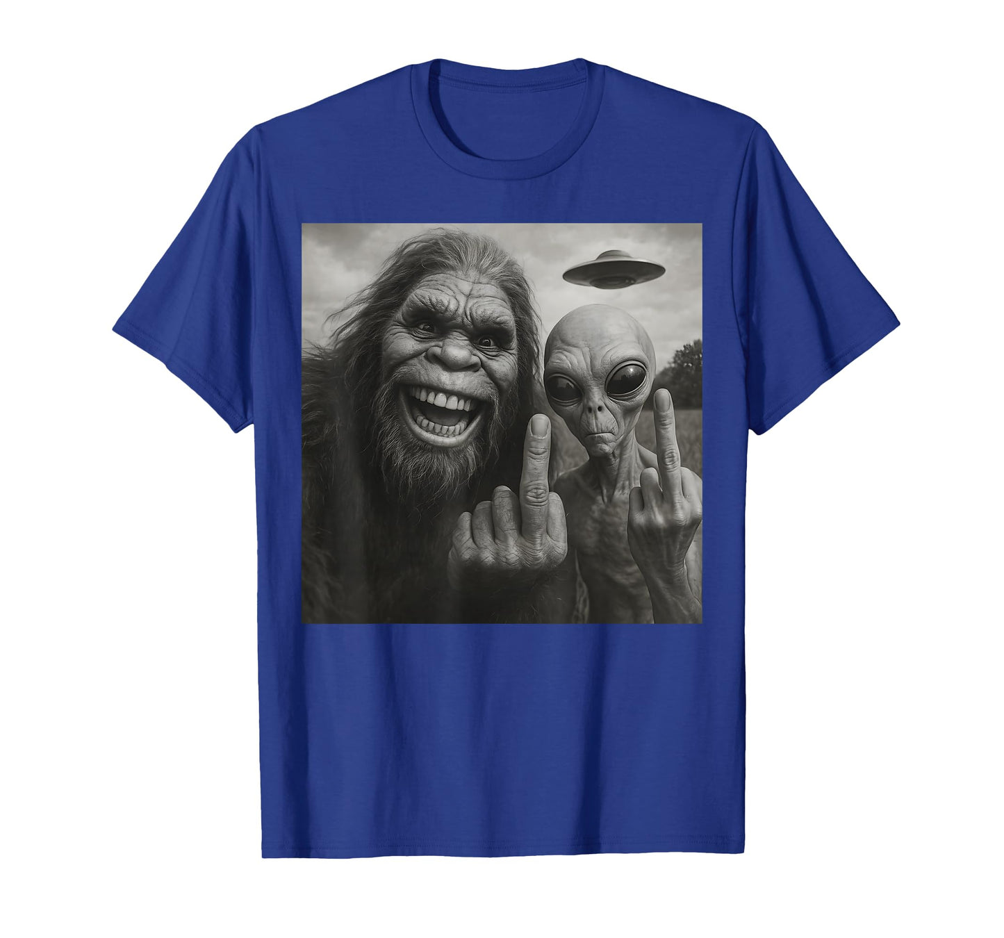 Bigfoot Alien Middle Finger T-Shirt