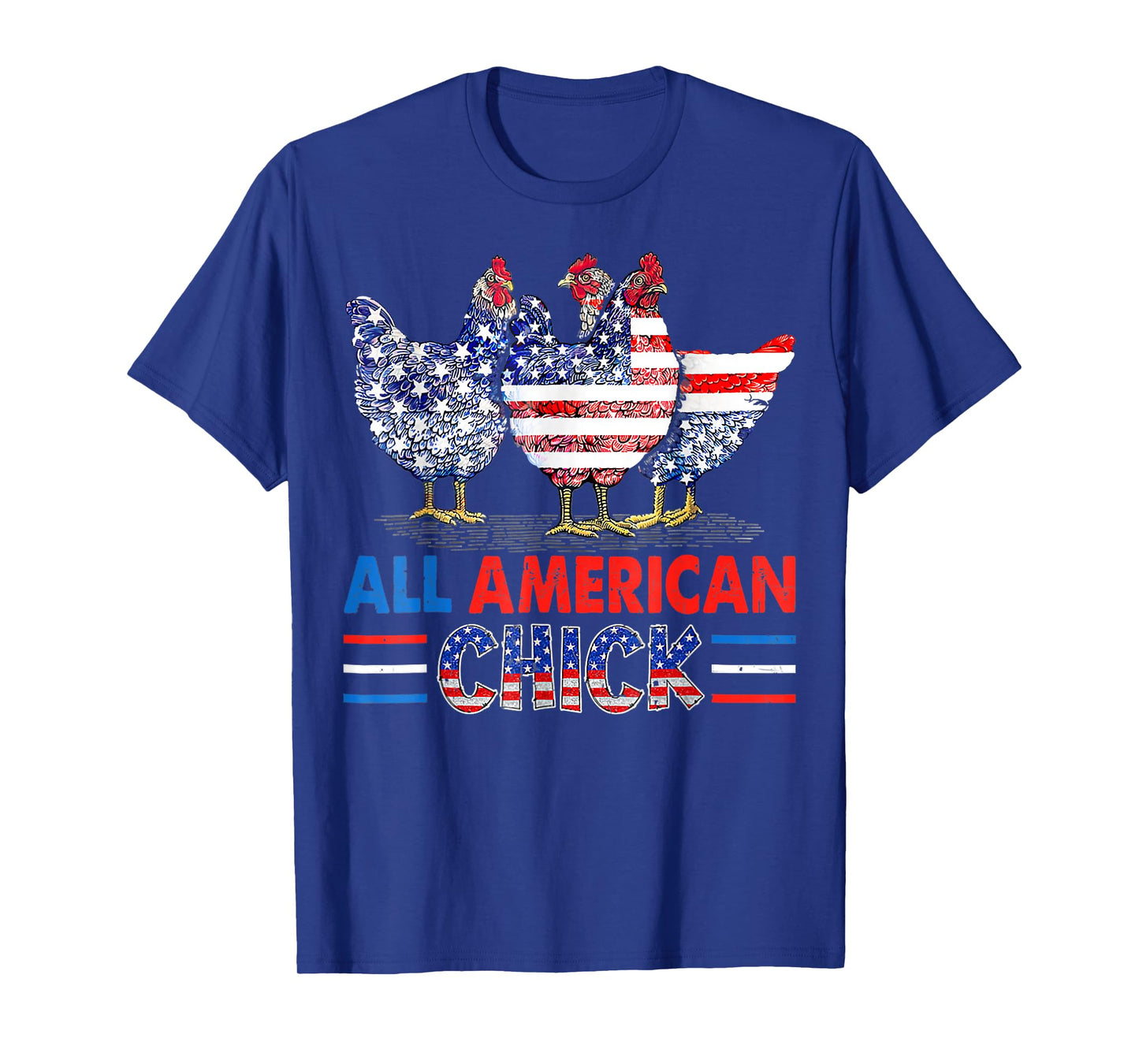 All American Chicken, Chick Patriotic USA Flag 4Th Of July T-Shirt for Women Men