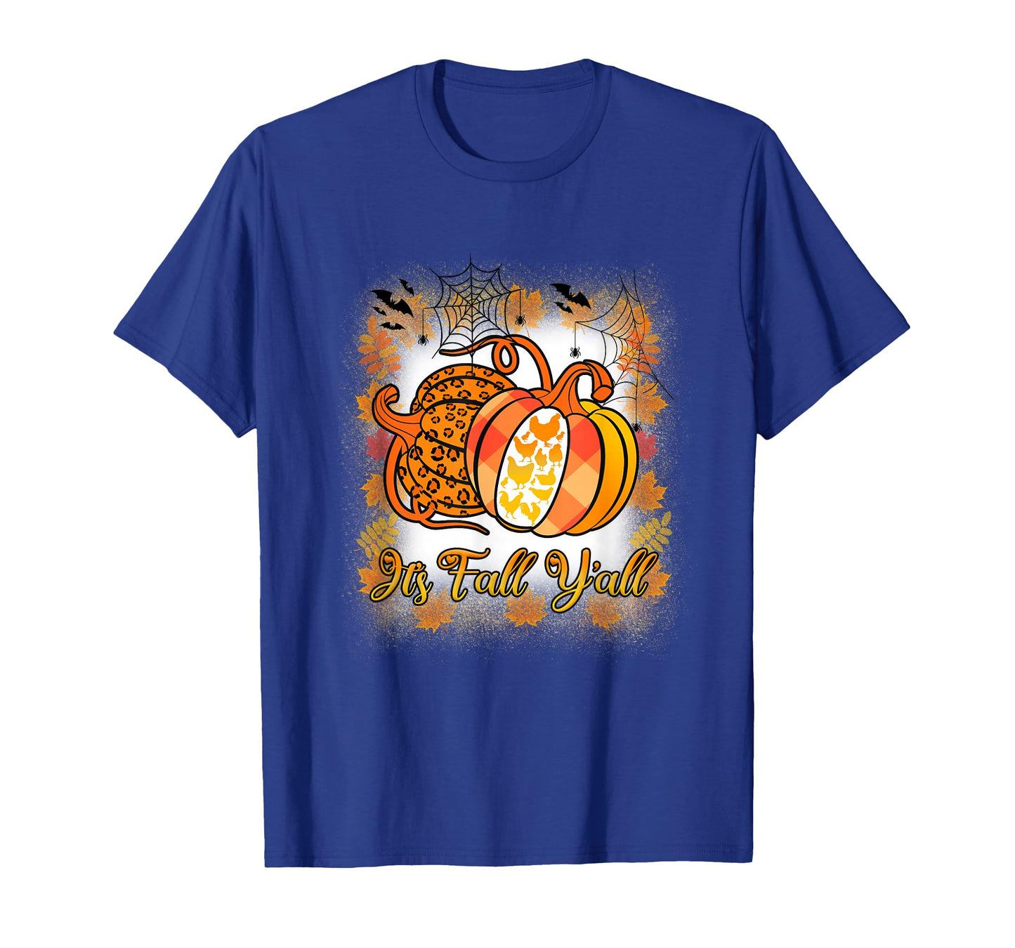 It’s Fall Y’all Pumpkin Leopard Print Chicken Halloween T-Shirt