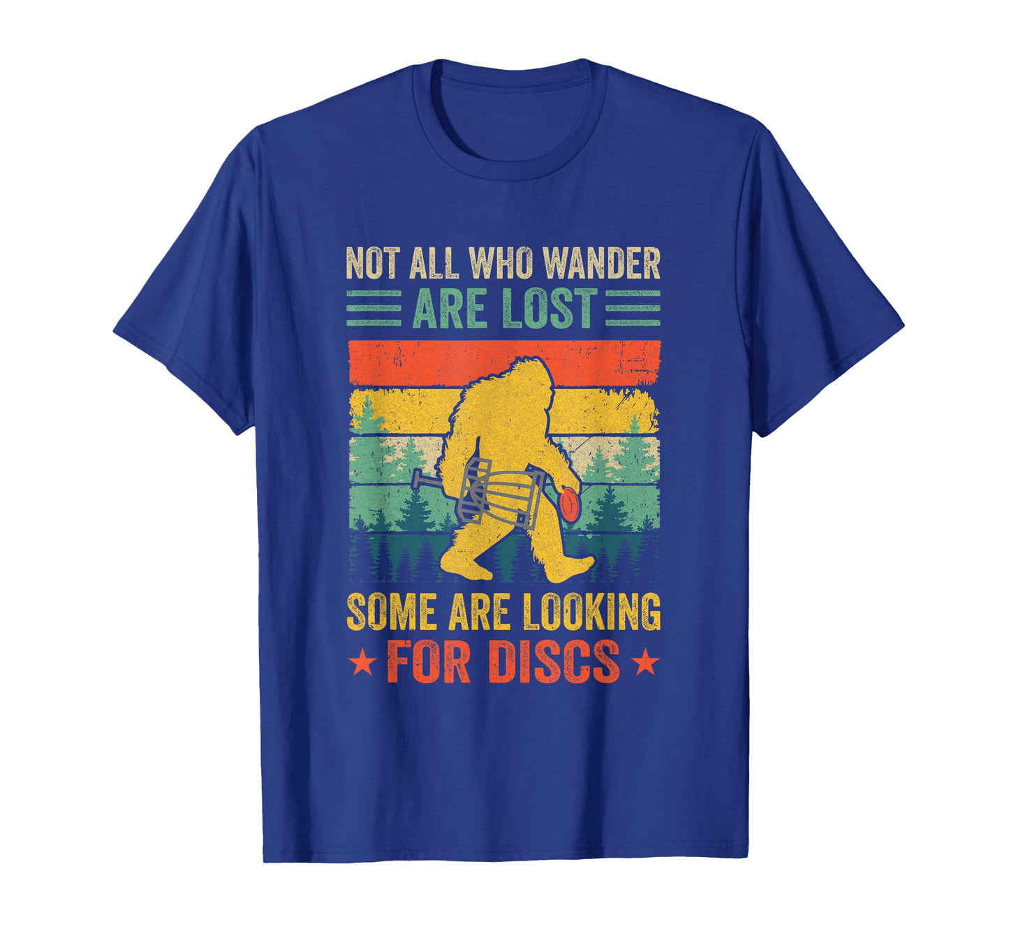 Funny Disc Golf For Men Women Bigfoot Disc Golf Player Retro T-Shirt