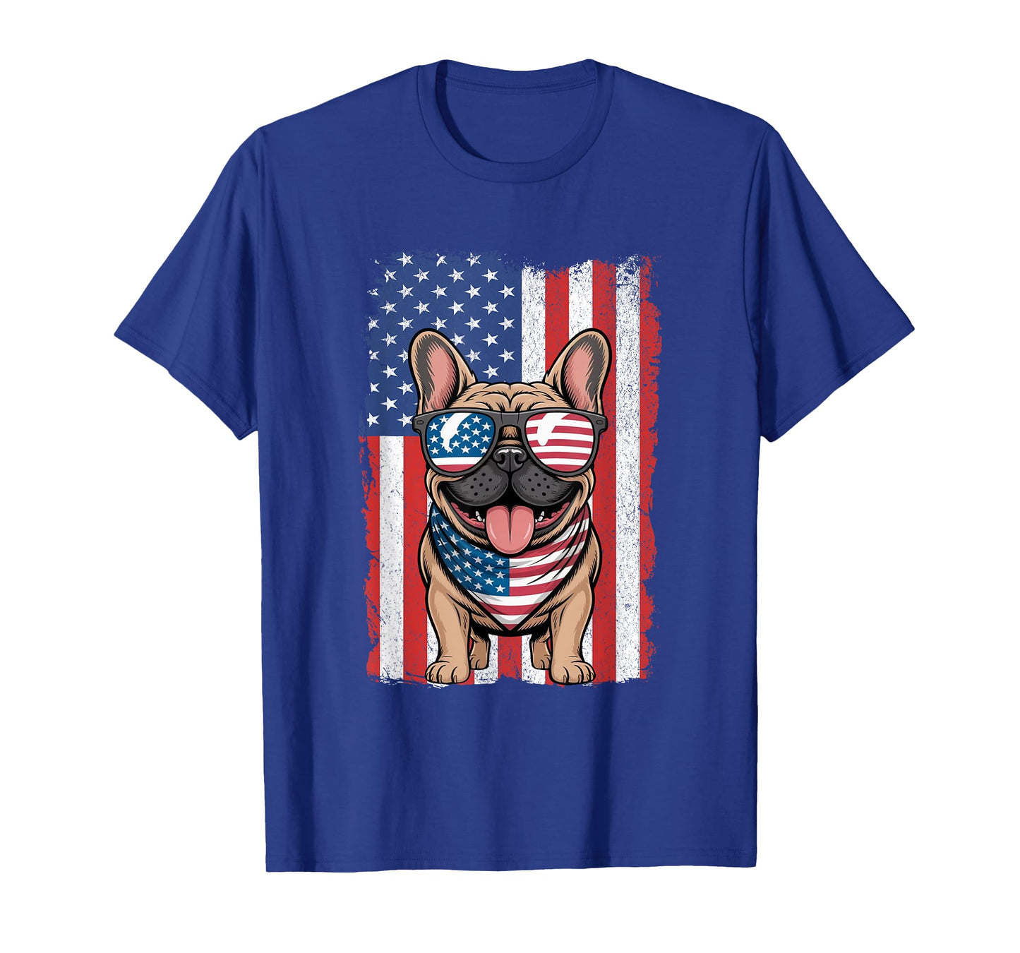 French Bulldog 4th of July Dog Patriotic USA Flag Frenchie T-Shirt for Men Women Kids