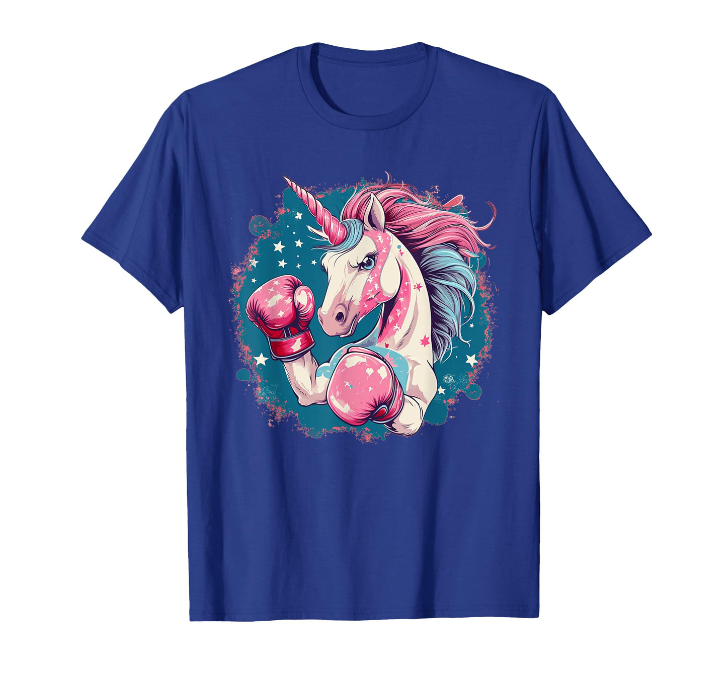 Funny pink Unicorn with boxing gloves T-Shirt
