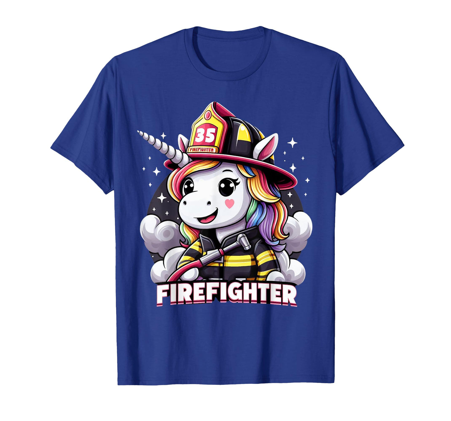 Firefighter Unicorn Kids Girls Women Rainbow Firefighting T-Shirt