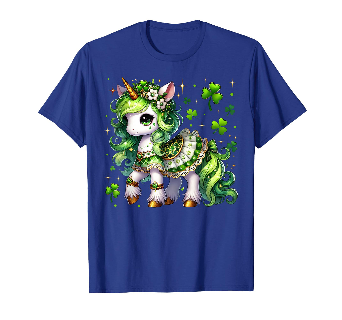 Cute Unicorn Shamrock St Patricks Day Girls Kids Lepricorn T-Shirt