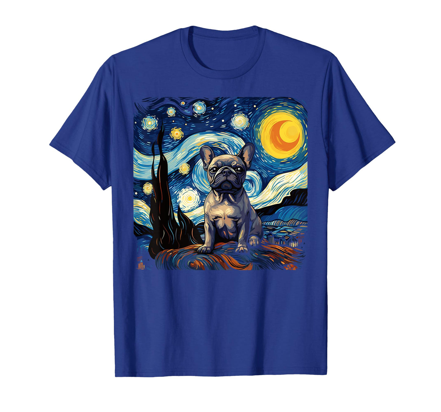 Van Gogh Dog French Bulldog T-Shirt
