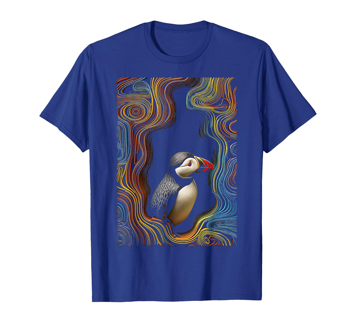 Puffin Geometric Art Bird Animal Colorful Graphic Puffin T-Shirt
