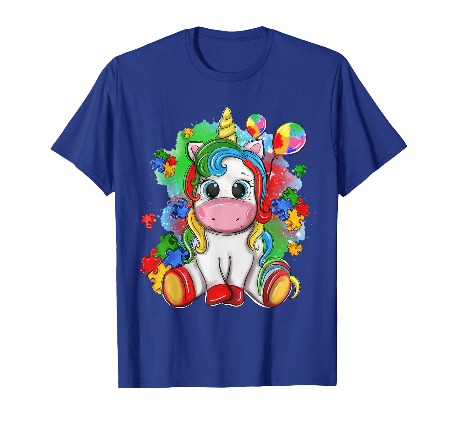 Girls Kids Autism Awareness Cute Unicorn Support Autistic T-Shirt