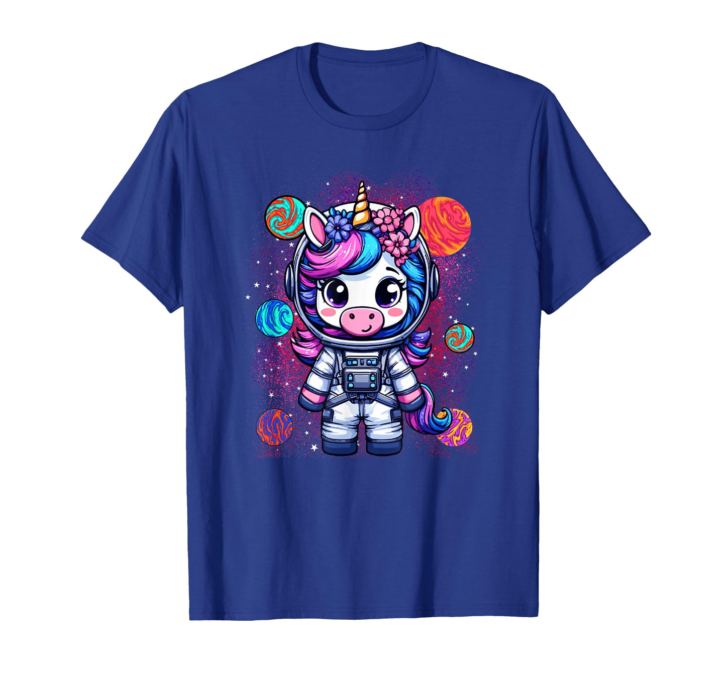 Unicorn Astronaut Cute Space Suit Galaxy Planet Womens Girls T-Shirt