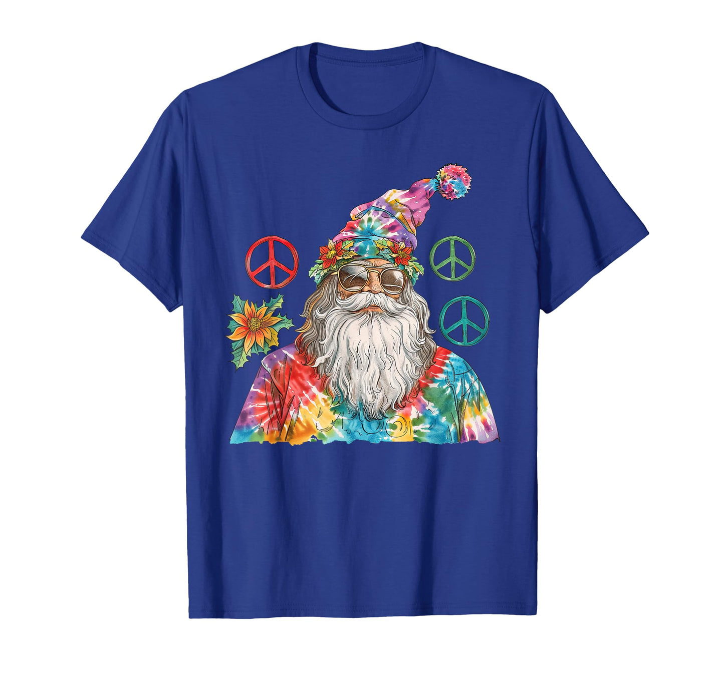 Gypsy Santa Claus Hippie Tie Dye Groovy Christmas T-Shirt