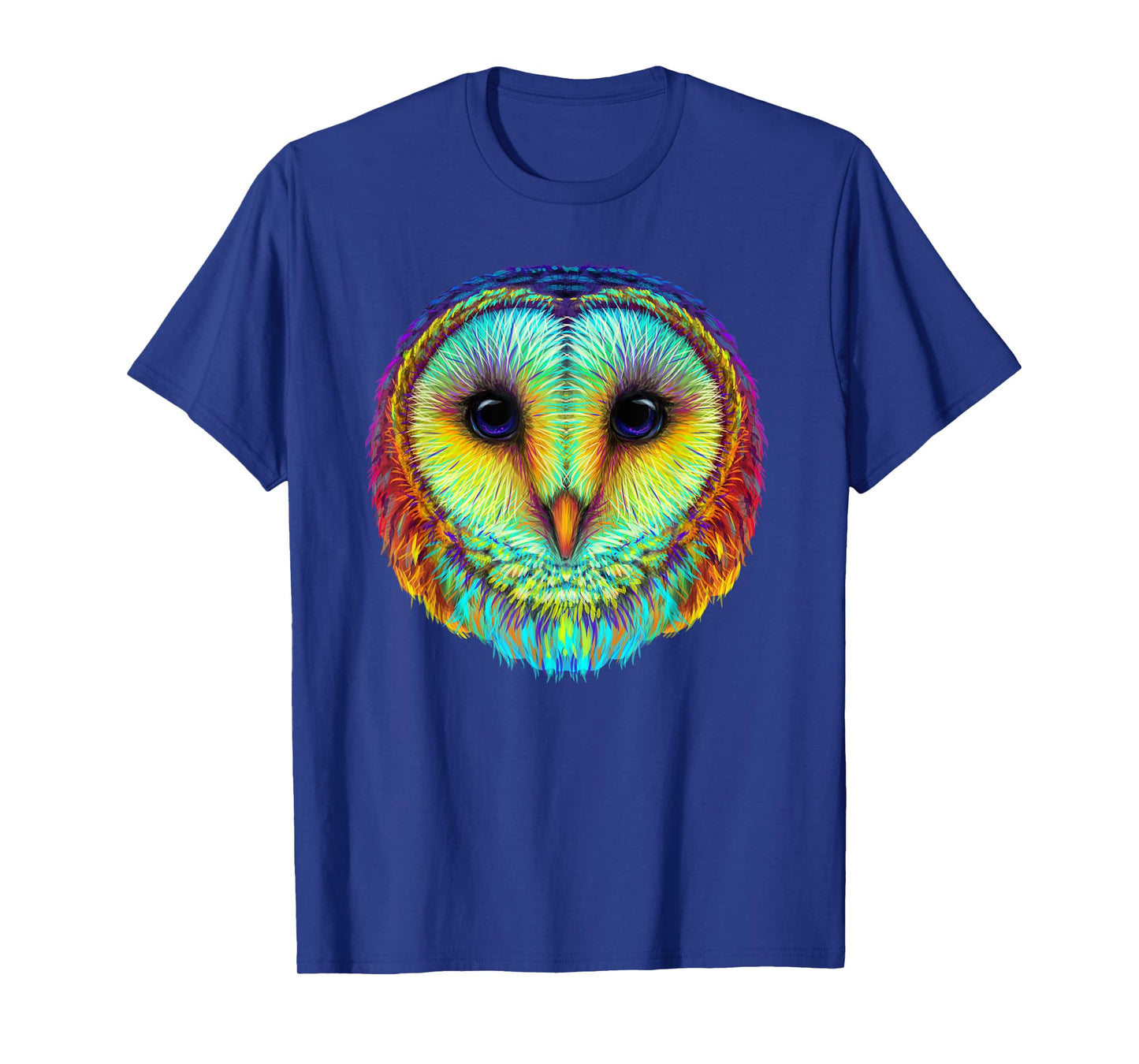colorful cute Barn owl head art face for lovers birds animal T-Shirt