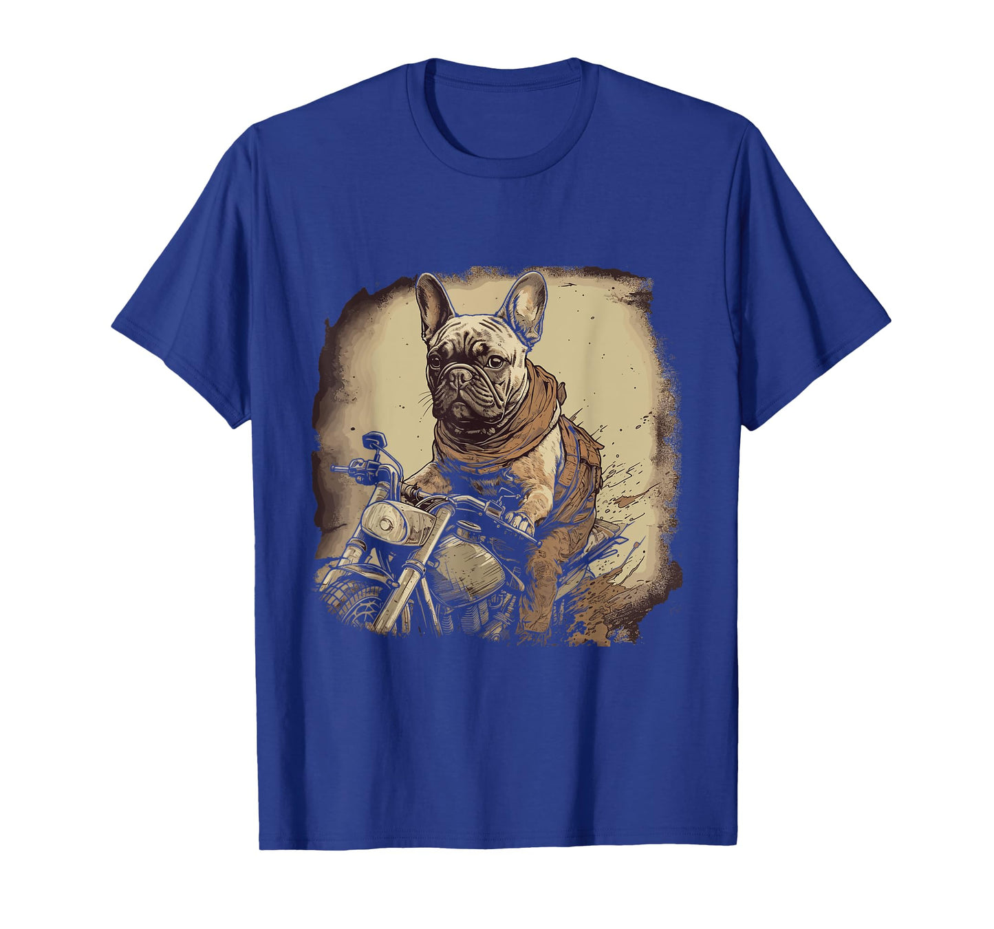 Funny Vintage French Bulldog Biker French Bulldog Motorcycle T-Shirt for Men Women