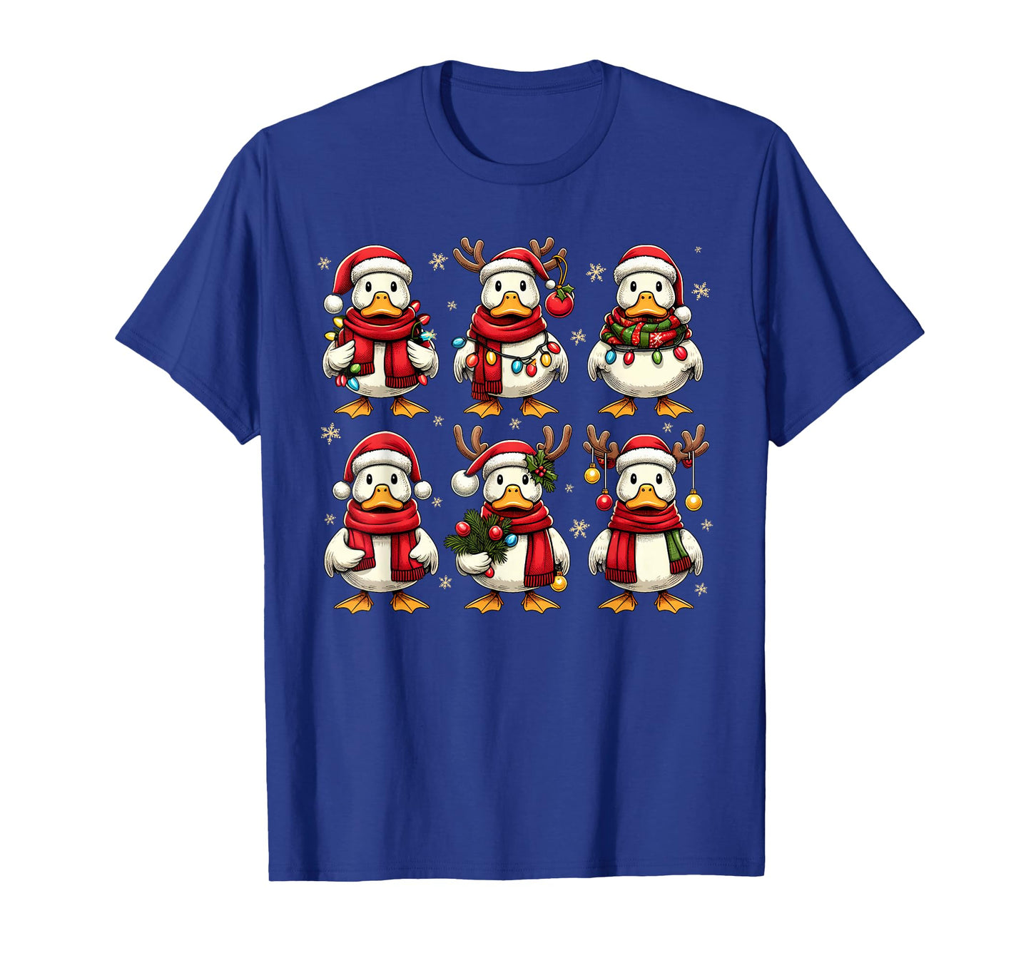 Cute Duck Santa Christmas Lights Funny Xmas Animal Lover T-Shirt