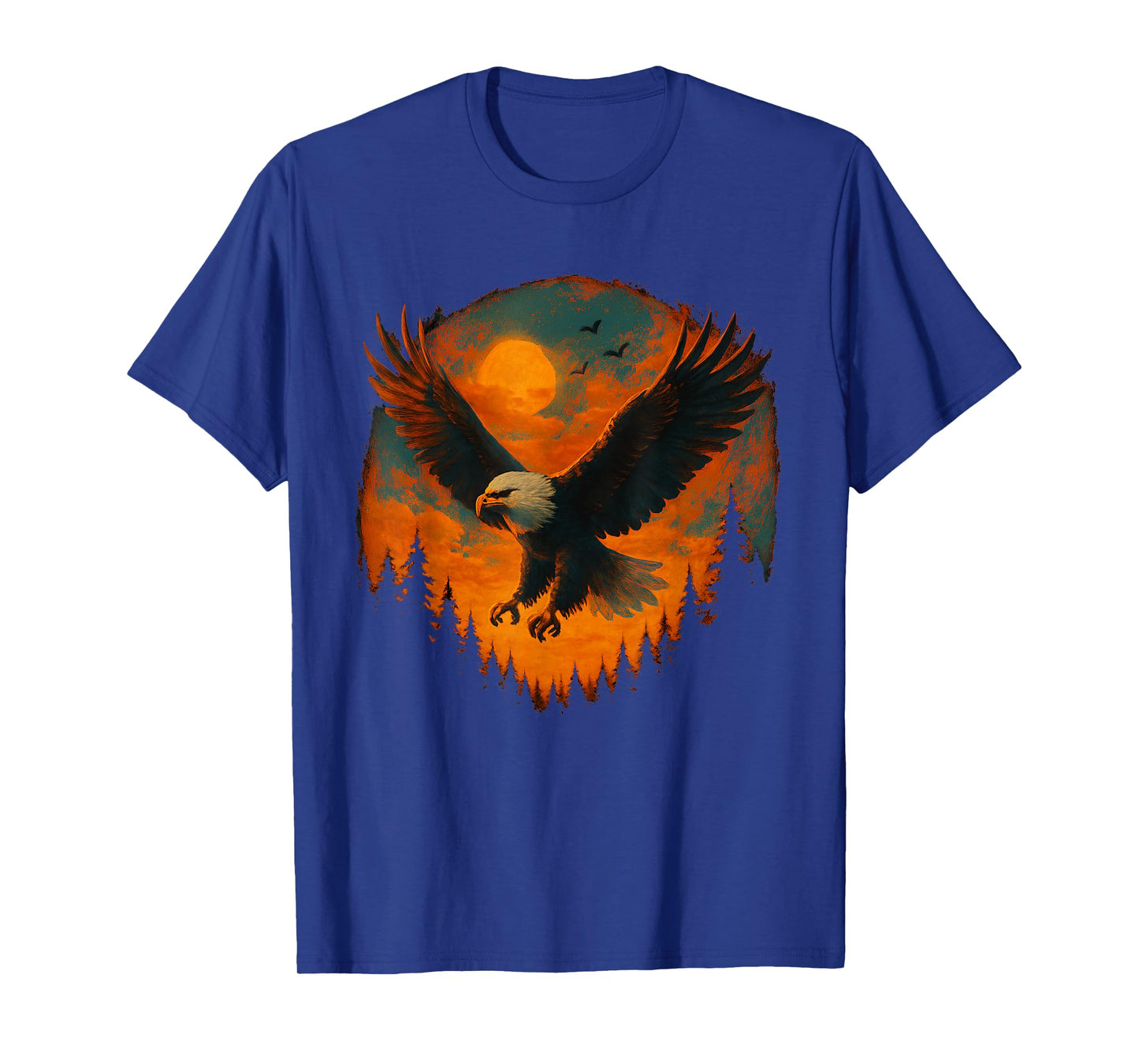 Retro Eagle Flying Forest Animal Wildlife Vintage Bird Lover T-Shirt