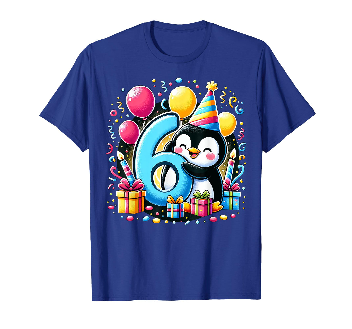 Kids Penguin Theme sixth Bday Party 6th Penguin Birthday T-Shirt