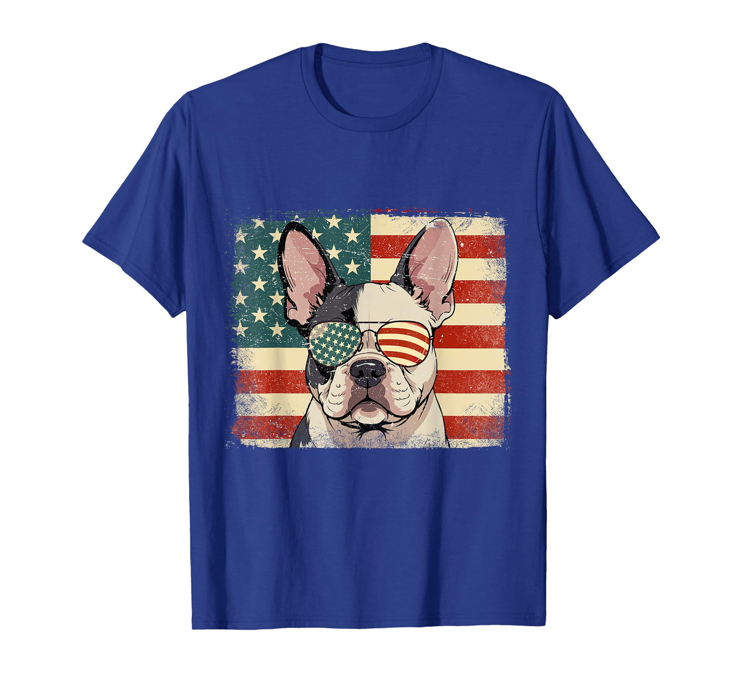 Patriotic French Bulldog Dog Lover USA Flag 4th Of July T-Shirt