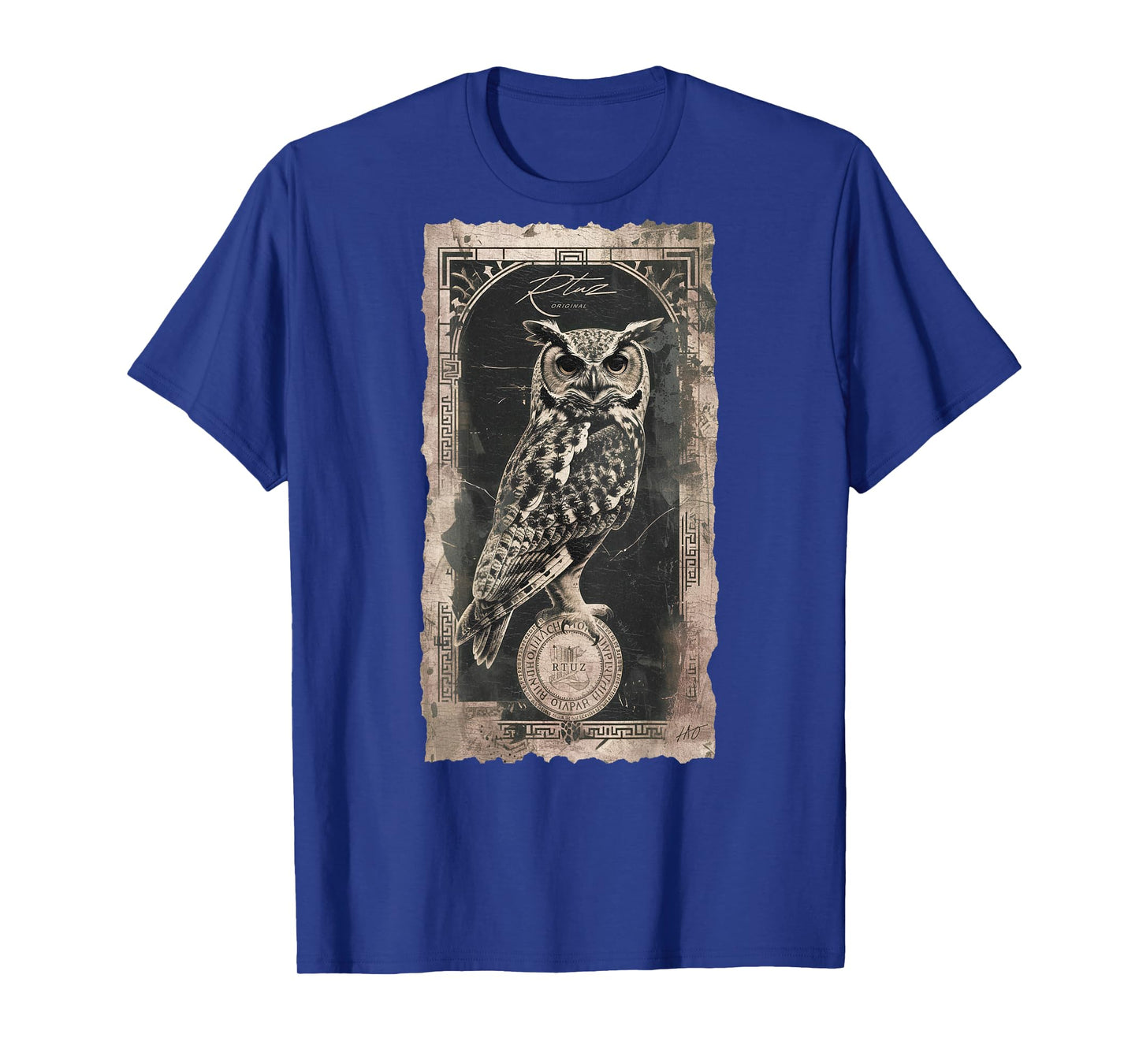 Elegant night owl wild animal owls bird backprint owl T-Shirt