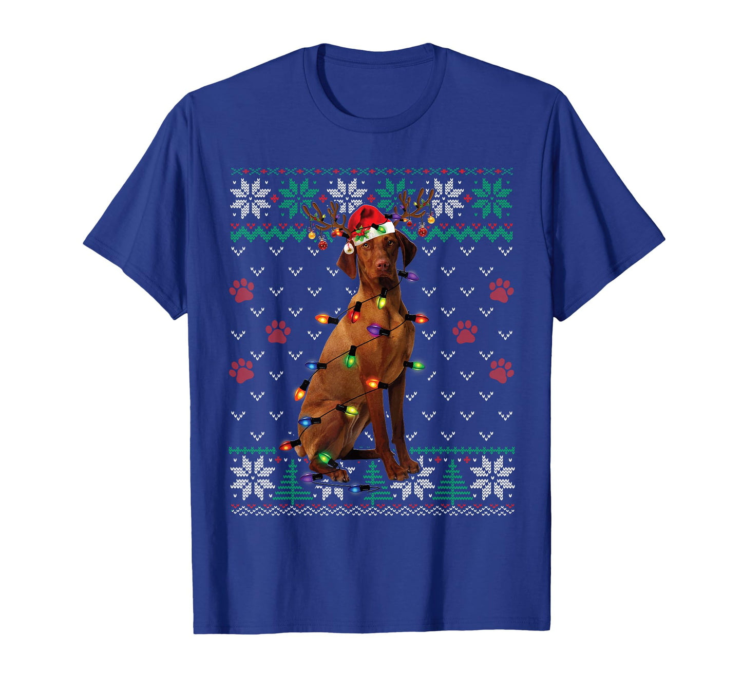 Vizsla Christmas Santa Ugly Sweater Dog Lover Xmas T-Shirt