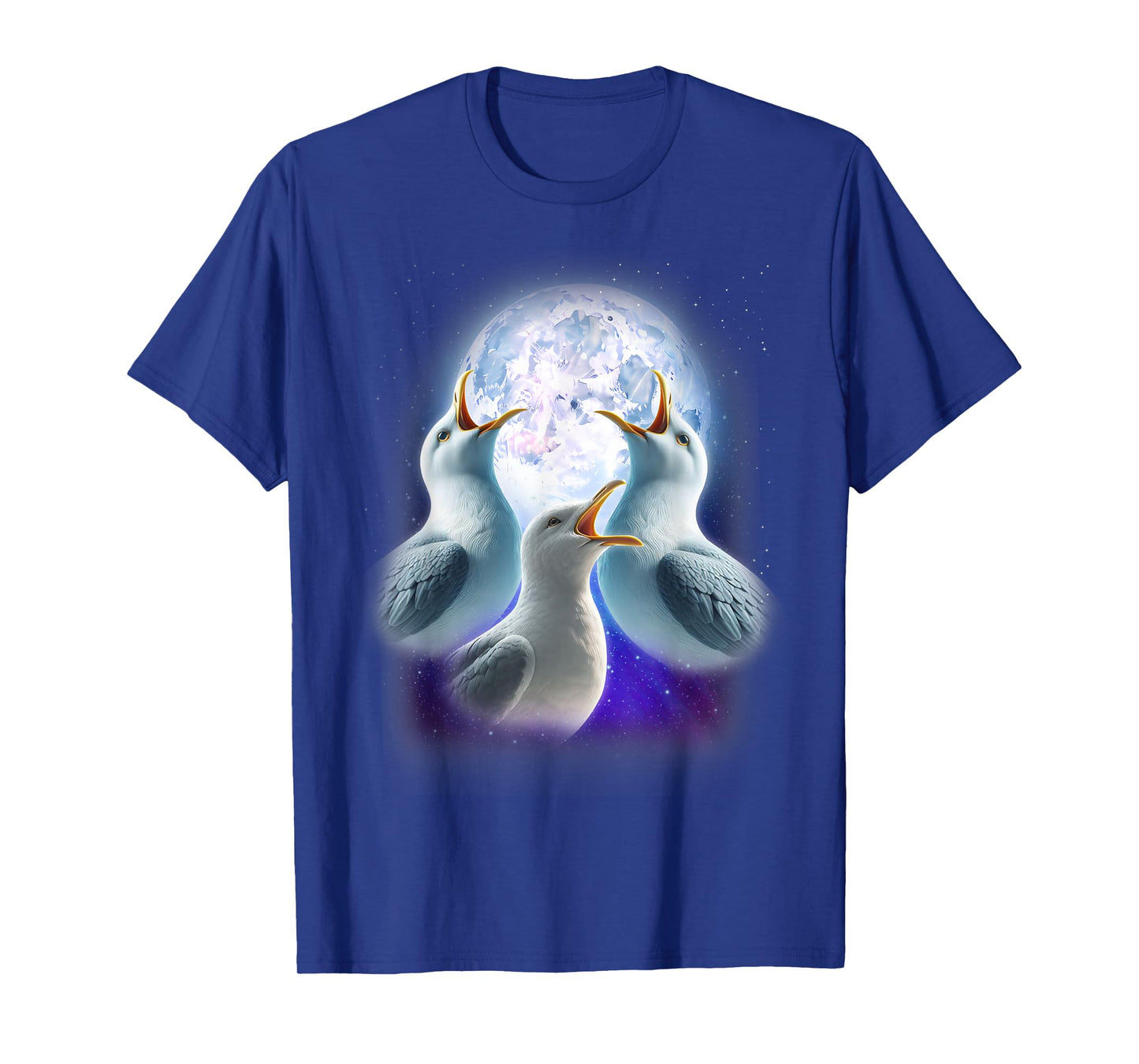 3 Seagulls Howling At The Moon Funny Seagull Lover Seabird T-Shirt