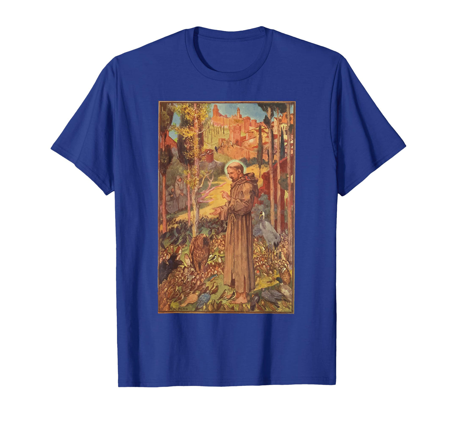 St Francis of Assisi Art Patron Saint of Animals Catholic T-Shirt
