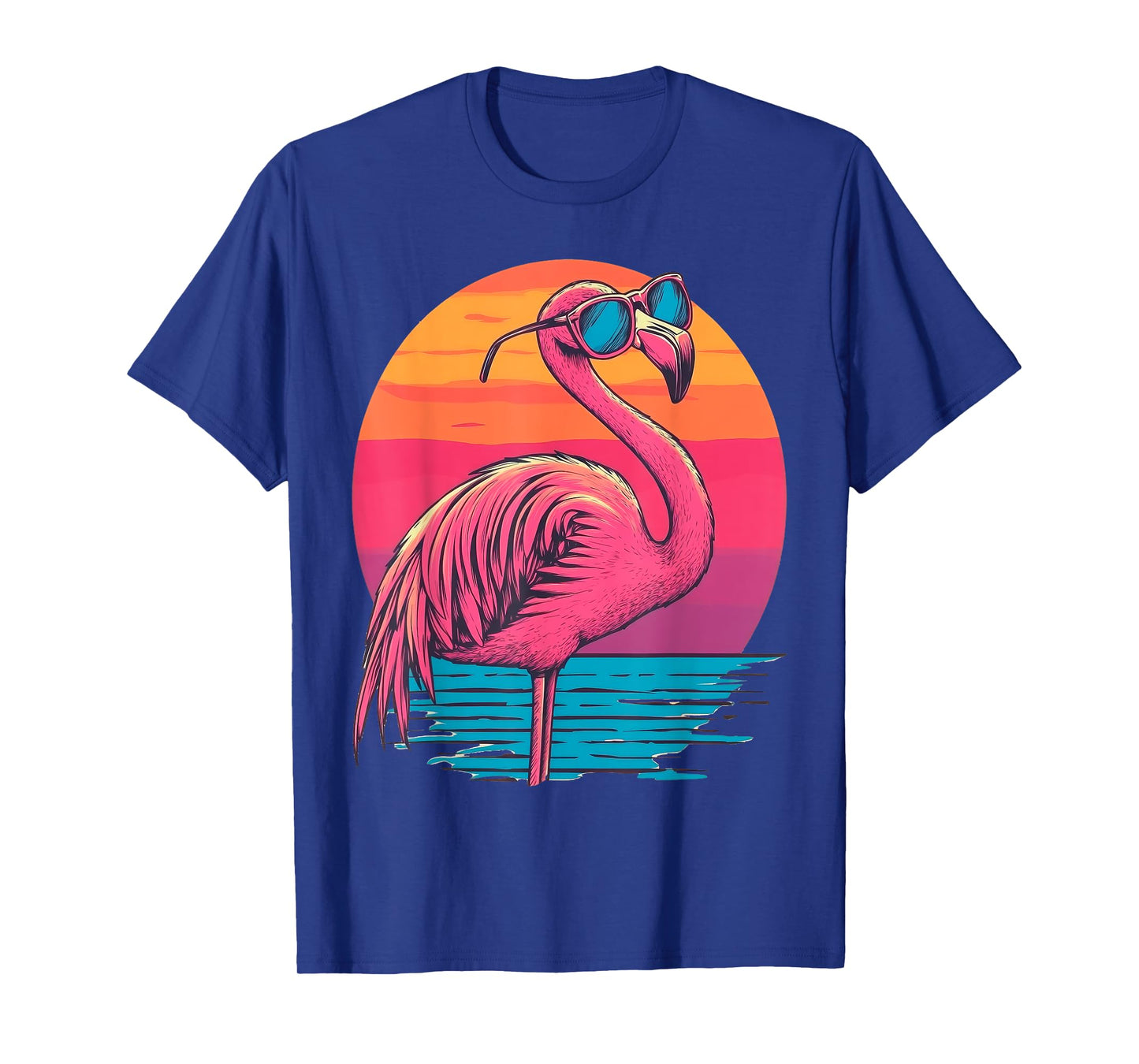 Retro Flamingo Sunglasses Sunset Style Vintage T-Shirt