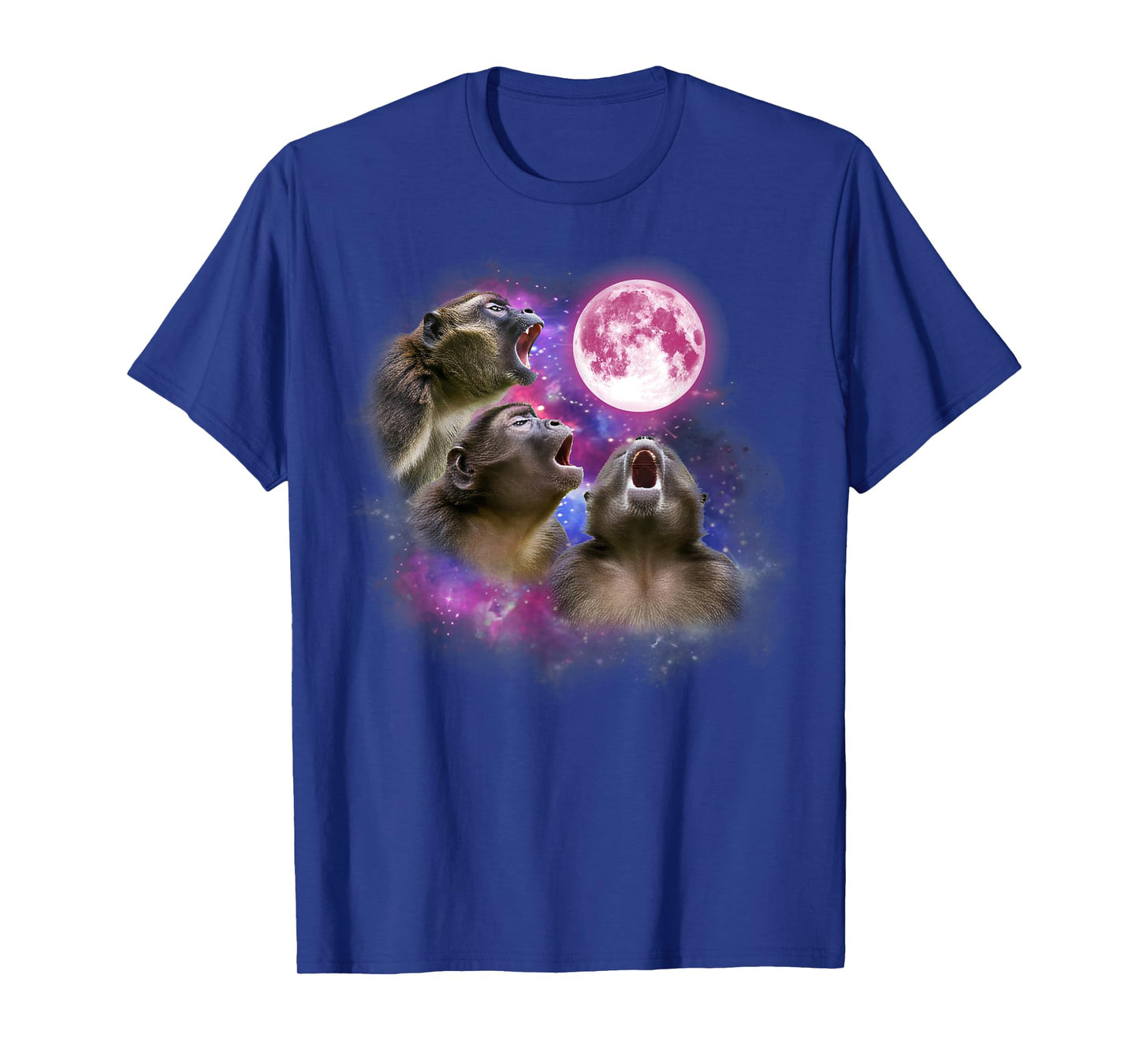 Monkey Howling At The Moon Wildlife colorful monkeys tie dye T-Shirt