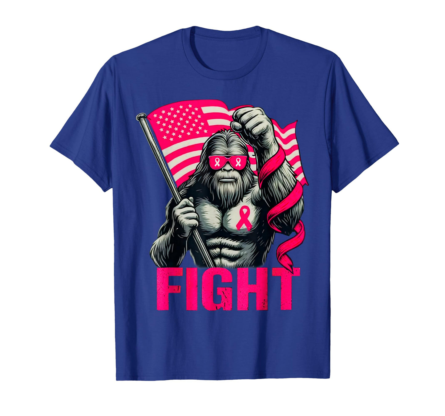 Bigfoot Pink Ribbon Fight Breast Cancer Awareness T-Shirt