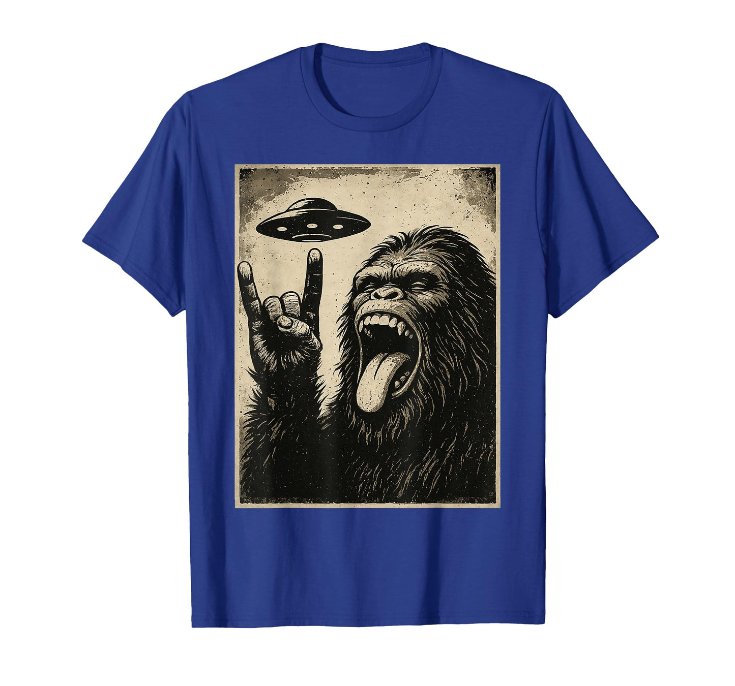 Bigfoot Rock Tongue UFO Selfie Sasquatch Rocker Boy Men Kids T-Shirt